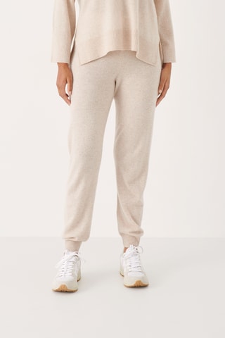 Calças em caxemira - Bege ­mesclado