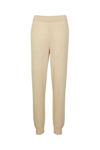 Calças em caxemira - Bege ­mesclado