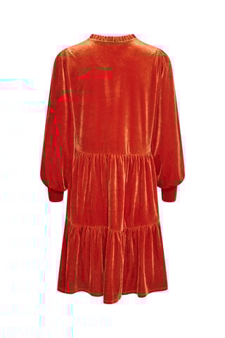 Vestido com folhos - Ferrugem