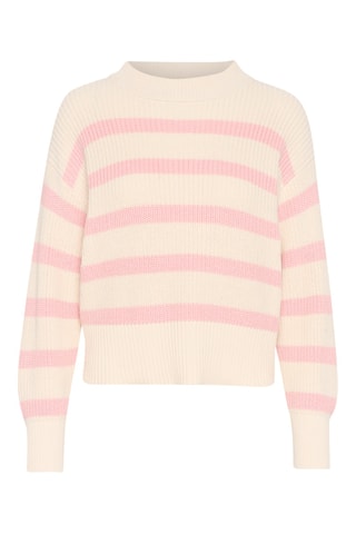 Camisola em algodão biológico - Cru e rosa