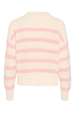 Camisola em algodão biológico - Cru e rosa