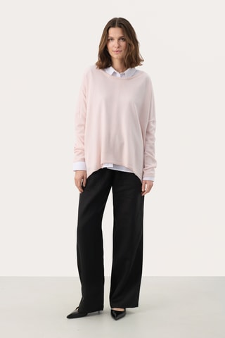 Camisola em lã e caxemira - Rosa-pálido