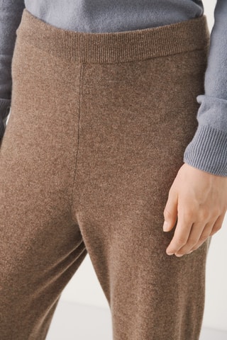 Calças em caxemira - Castanho mesclado