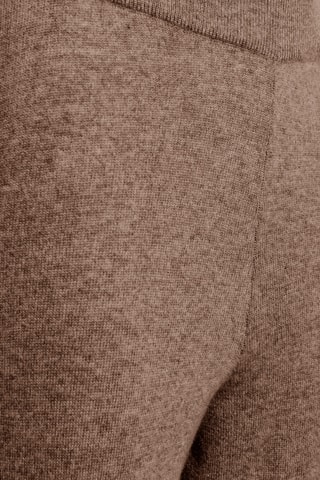 Calças em caxemira - Castanho mesclado