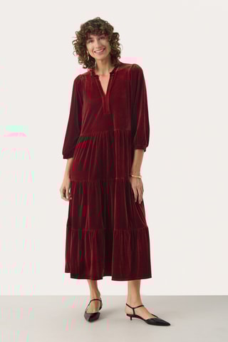 Vestido midi - Bordô