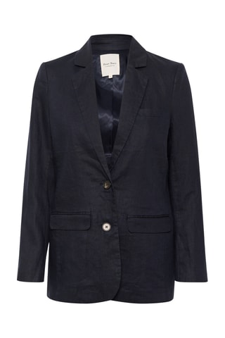 Blazer em linho - Azul-marinho