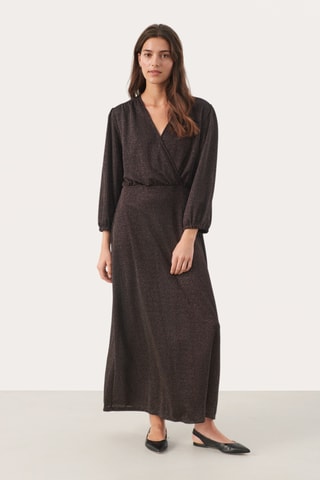 Vestido traçado - Castanho mesclado