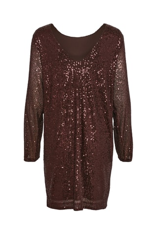 Vestido direito - Castanho-escuro