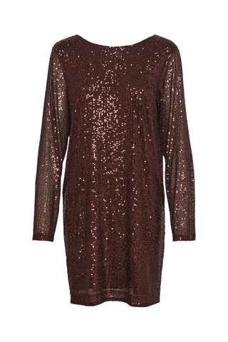 Vestido direito - Castanho-escuro