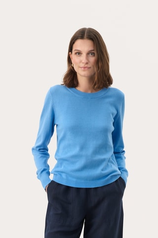 Camisola em algodão biológico - Azul-claro