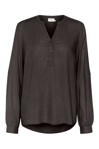 Blusa em linho - Cinzento-escuro