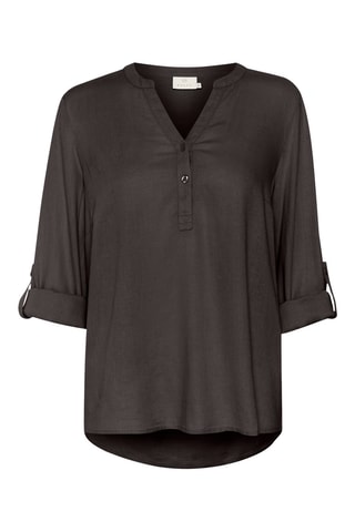 Blusa em linho - Cinzento-escuro