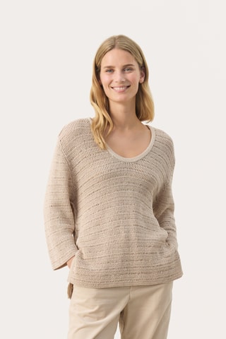 Camisola em linho - Bege