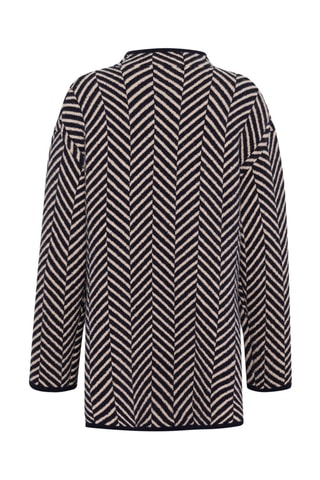 Camisola de lã - Azul-marinho e bege