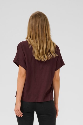 Blusa em linho - Castanho-escuro