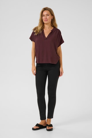 Blusa em linho - Castanho-escuro