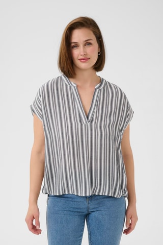 Blusa - Cinzento e branco