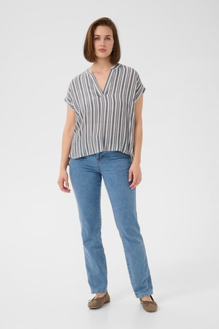 Blusa - Cinzento e branco