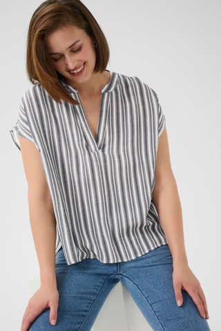 Blusa - Cinzento e branco