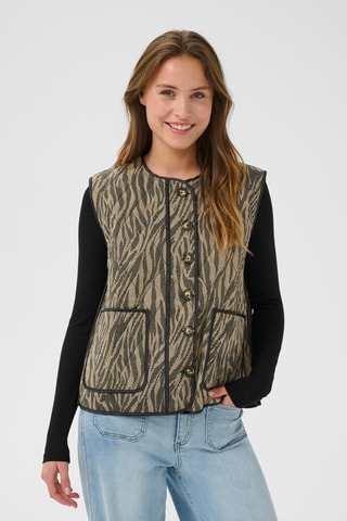 Colete - Bege e preto