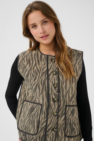 Colete - Bege e preto