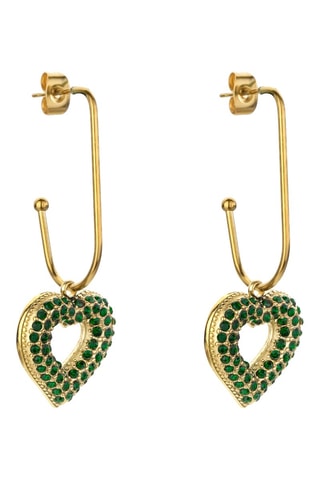 Pendientes - Dorado y verde 