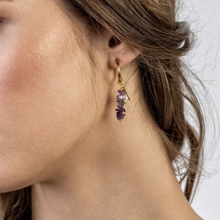 Pendientes Norah - Acero inoxidable, perlas y cristal