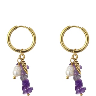 Pendientes Norah - Acero inoxidable, perlas y cristal