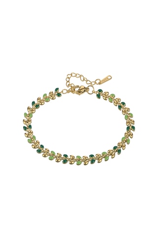 Pulsera Helen - Acero inoxidable y esmalte verde