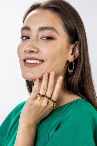 Anillo - Dorado y negro 