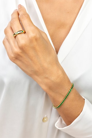 Anillo - Dorado y verde - 1,8 cm - Marc Malone