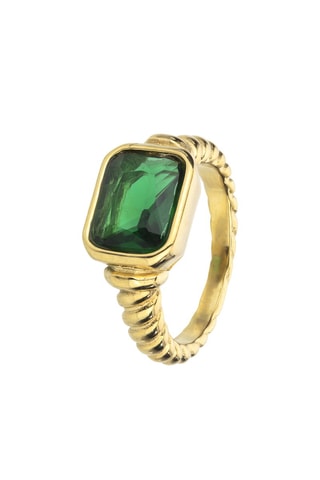 Anillo - Dorado y verde 