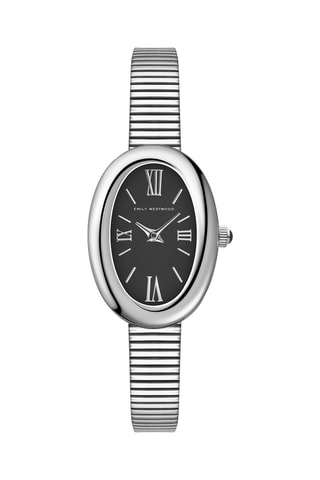 Reloj de cuarzo de acero - Plateado y negro - Emily Westwood