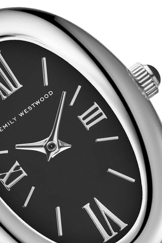 Reloj de cuarzo de acero - Plateado y negro - Emily Westwood
