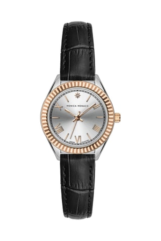 Reloj de cuarzo de piel y diamante