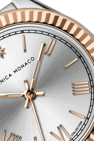 Reloj de cuarzo de piel y diamante