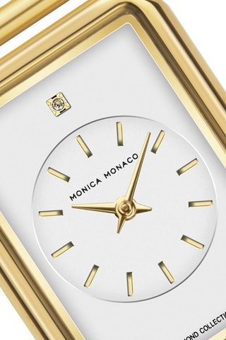 Reloj de cuarzo de acero y diamante