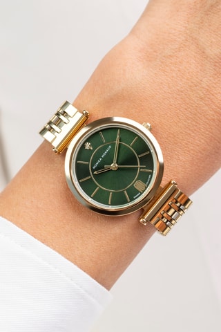 Reloj de cuarzo de acero y diamante - Monica Monaco