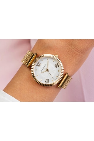 Reloj de cuarzo de acero y diamante