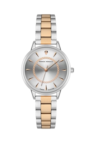 Reloj de cuarzo de acero y diamante - Monica Monaco