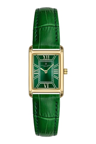 Reloj de cuarzo de piel - Verde y dorado - Frederic Graff