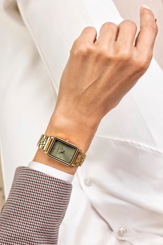 Reloj de cuarzo de acero - Dorado y caqui - Frederic Graff