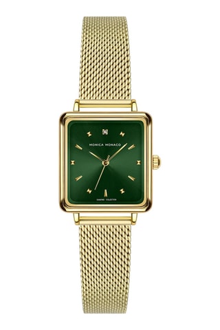 Reloj de cuarzo de acero y diamante - Dorado y verde