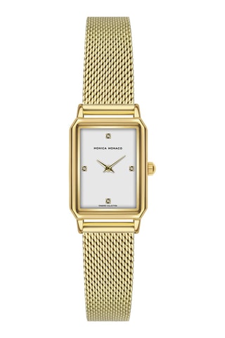 Reloj de cuarzo de acero y diamante - Dorado y blanco