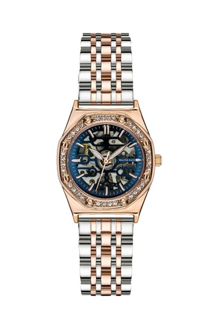 Reloj automático de acero - Plateado y rosa dorado - Walter Bach