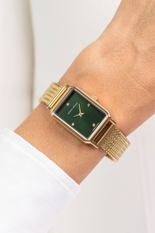 Reloj de cuarzo de acero y diamantes - Dorado