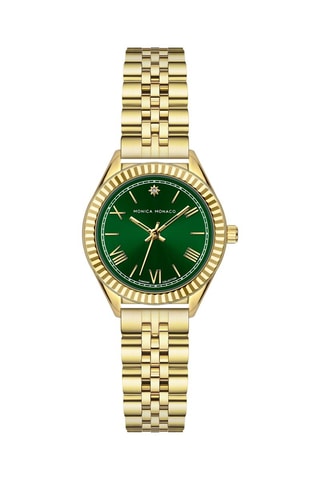 Reloj de cuarzo de acero y diamante - Dorado