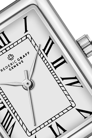 Reloj de cuarzo de piel - Verde y plateado - Frederic Graff