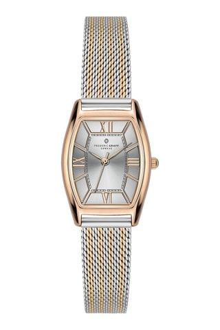 Reloj de cuarzo de acero - Rosa dorado y plateado - Frederic Graff