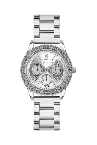 Reloj de cuarzo de acero y cristal verdadero 